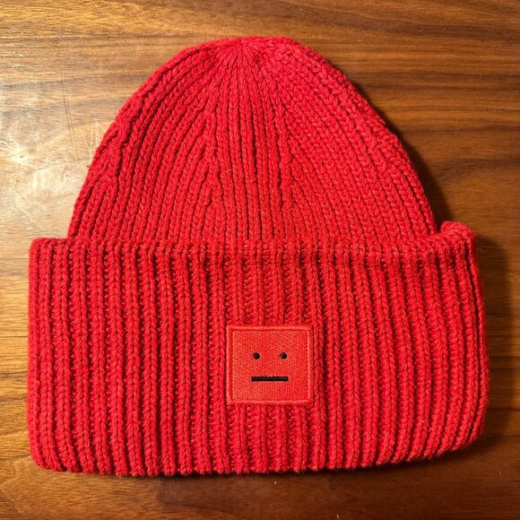 Acne Studios Large Face Logo Beanie - Picture 1 of 5